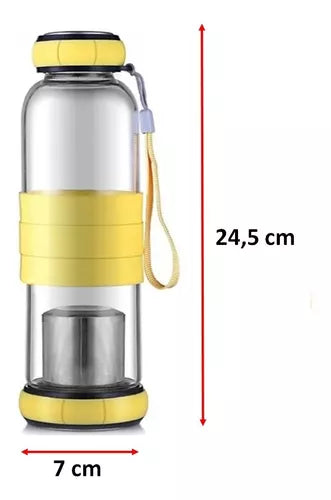 Botella Infusor De Te Doble Cubierta 550ml