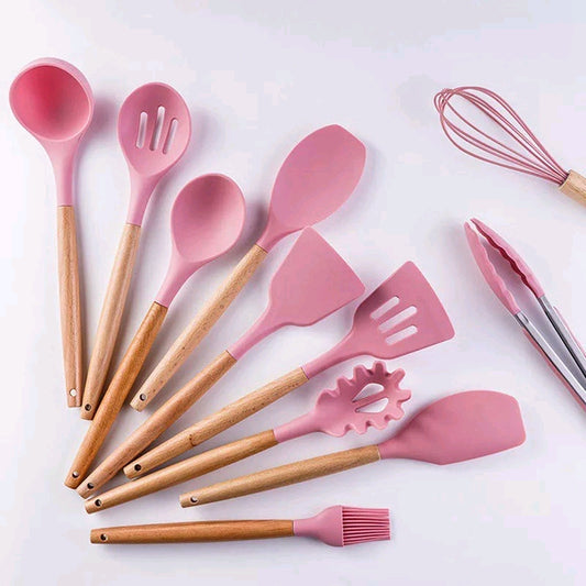 Utensilios Para Cocina De Silicona Bambú