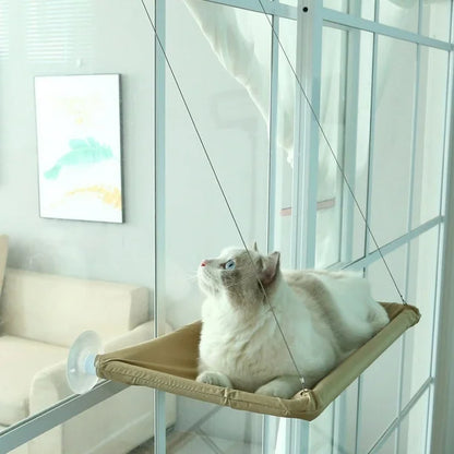 Cama para gatos en ventana